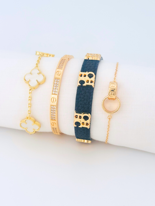 Juego Pulsera Arabe ch negra con vn blanco PBA33