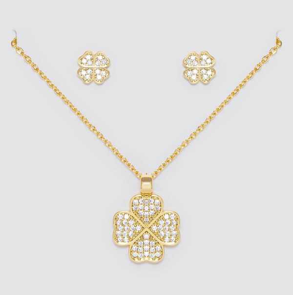 Set Trébol Cristal Dorado LATSE50