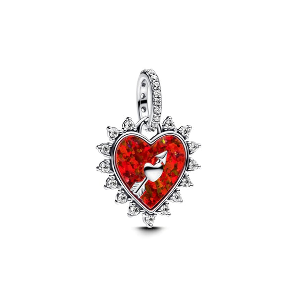 Dije Corazon Rojo con flecha diamantado CH385