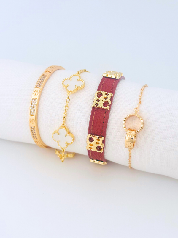 Juego Pulsera Arabe Ch café +vn blanc PBA34