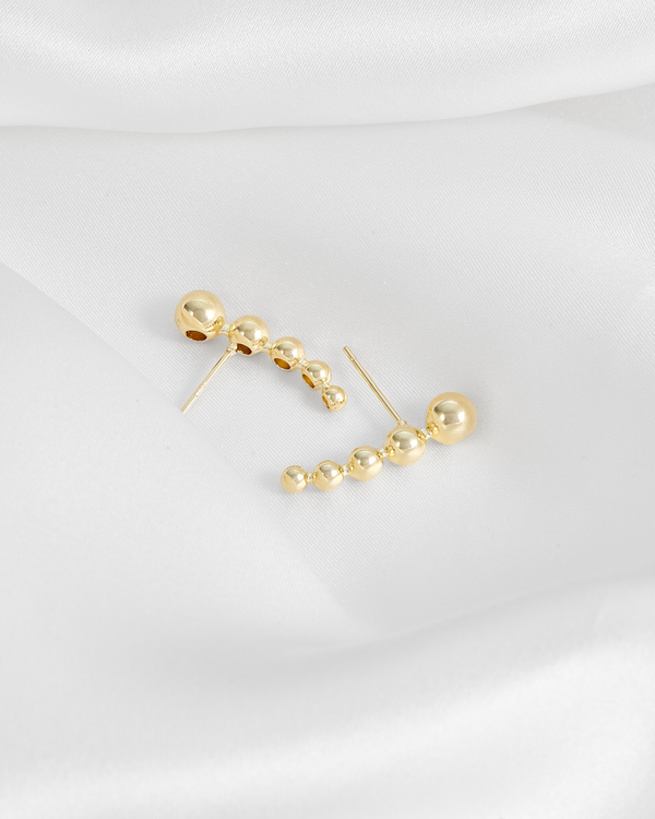 Aretes baño de oro 5 balones IM4 - A66