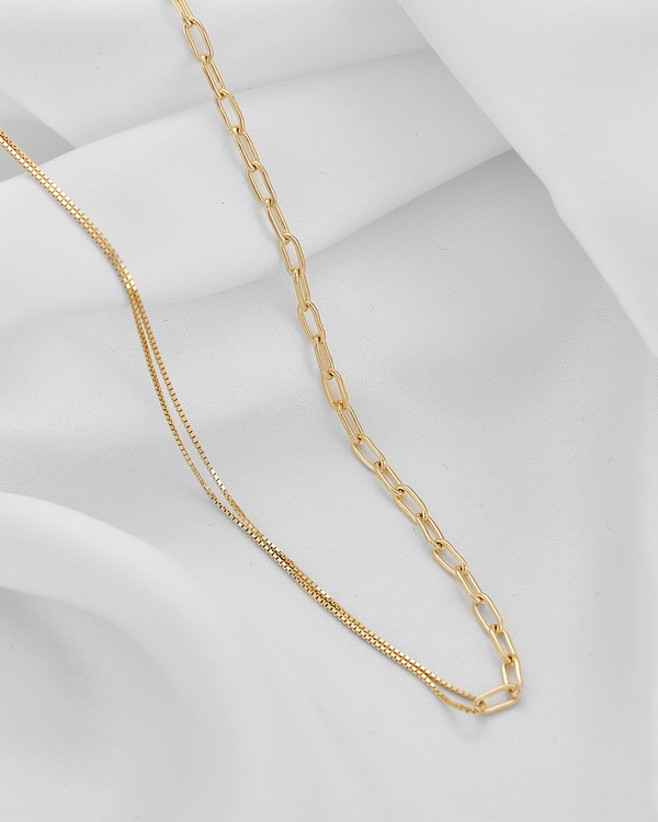Cadena baño de oro doble diseño CG37