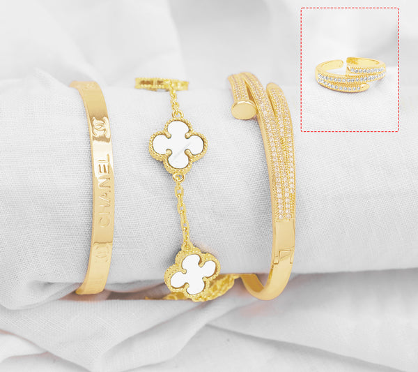 Pulsera árabes con anillo, carti€R y ch@nel PBA08