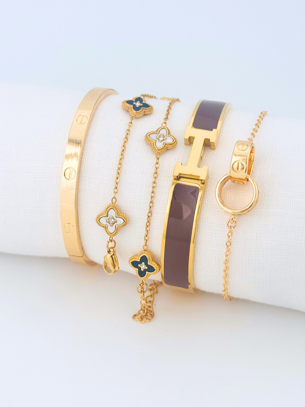 Juego Pulsera Arabe HM rígida cafe PBA27