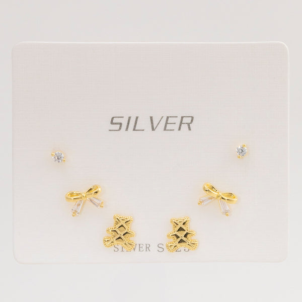 Set de Aretes Dulce Encanto – 3 pares PLAOR-DO3-4