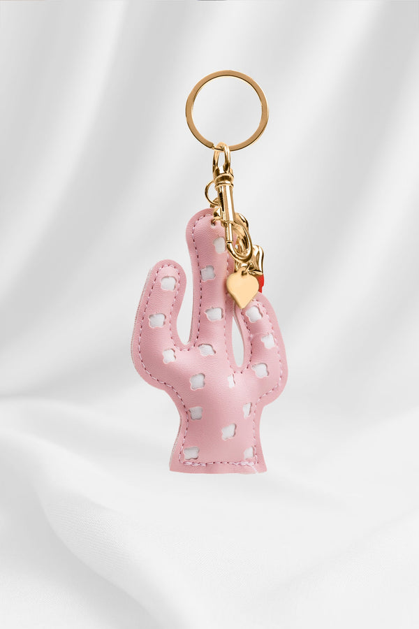 Llavero cactus rosa con dije corazón LC13