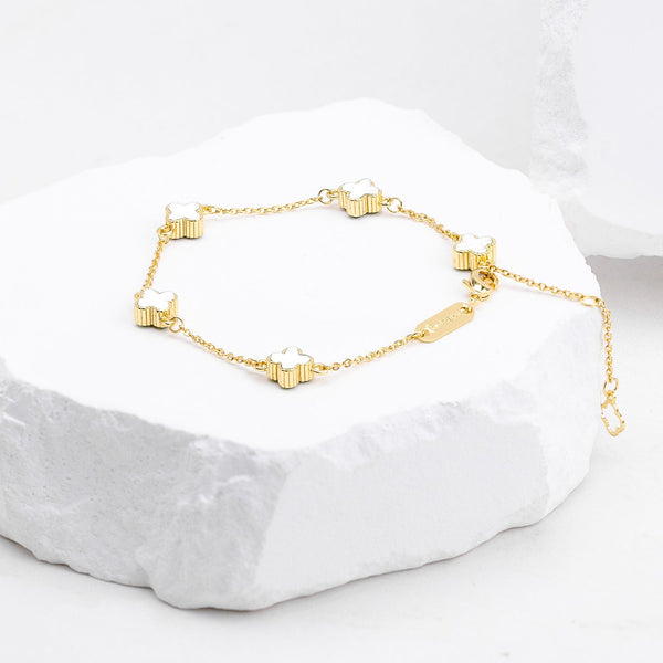 Pulsera Mini Trebol Blanco VCP31
