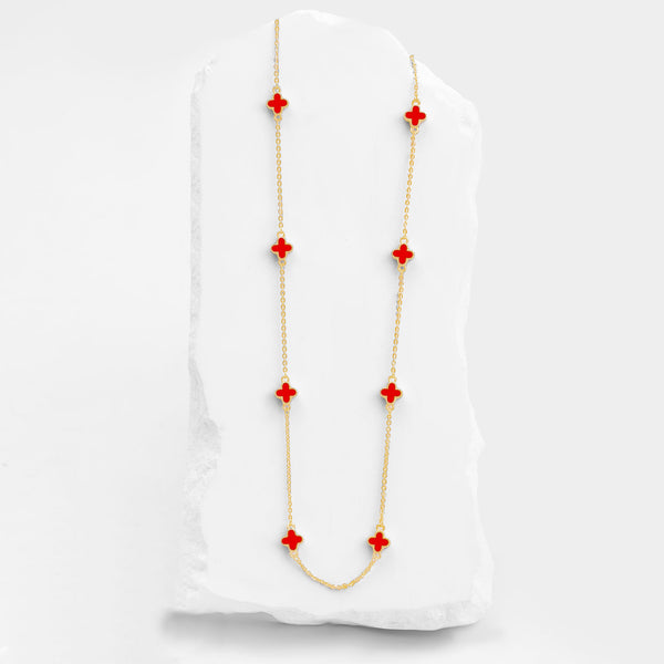Cadena Mini trébol Roja VCAD21
