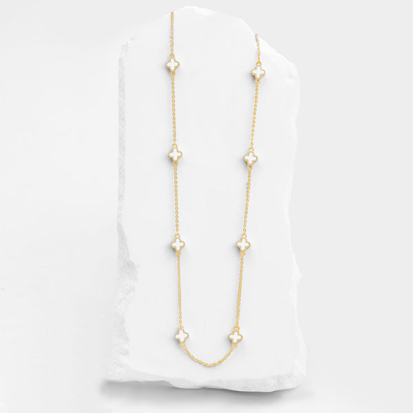 Cadena Mini trébol Blanco VCAD23