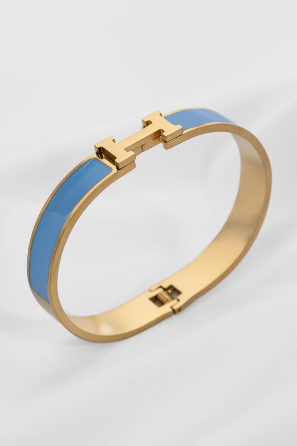 Pulsera Rígida Azul Herm€s Stainless Steel HM12